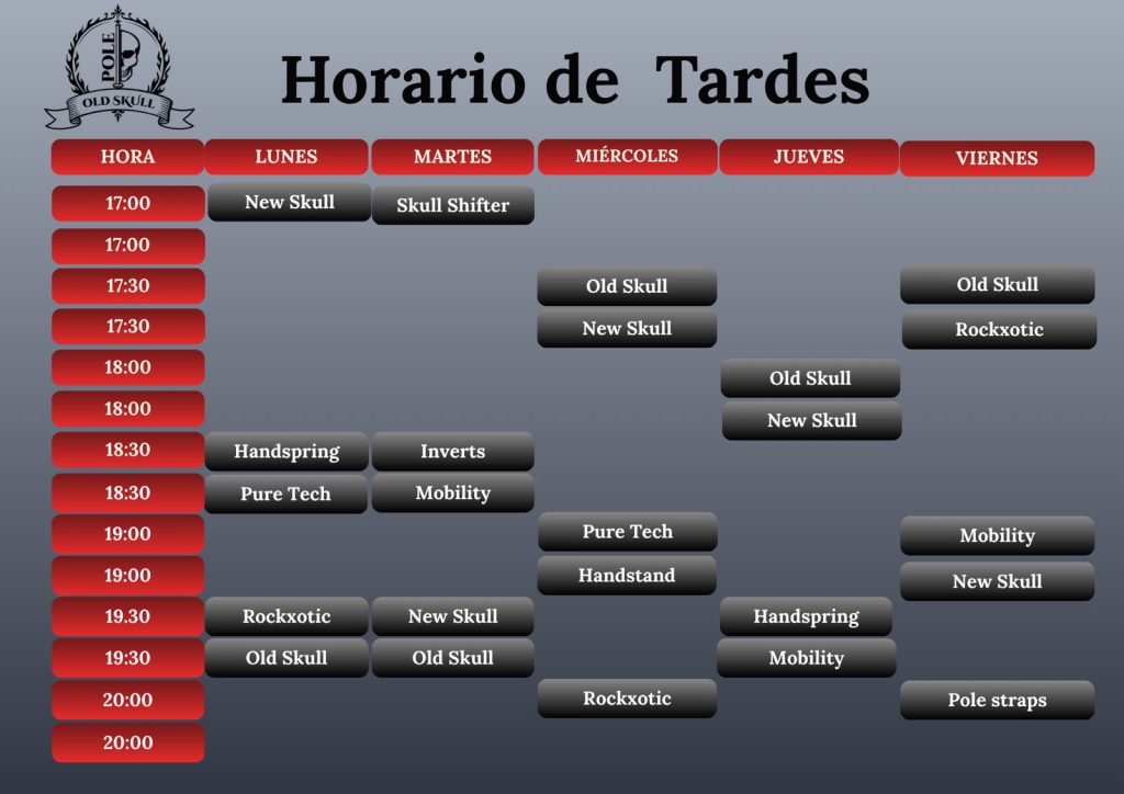horario de tardes oldskullpole